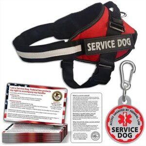 Service Dog Puppy Vest ID Tag 50 ADA Info Card Harness Leash Collar EXTRA LARGE